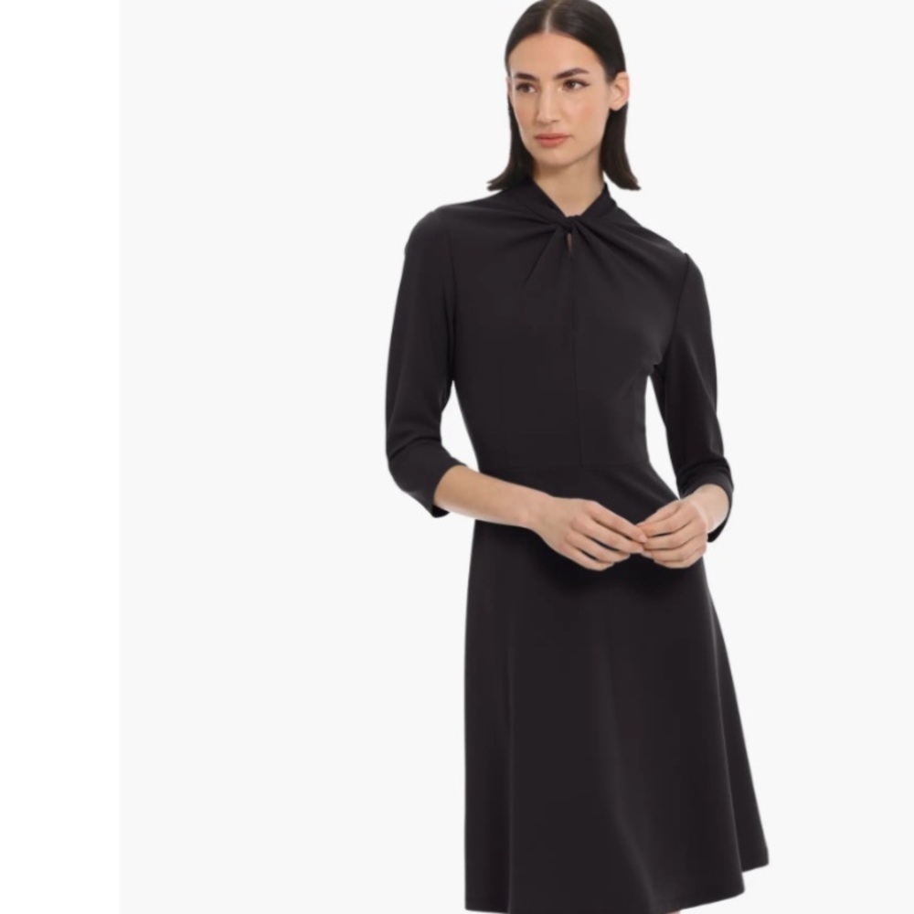 Black Twist-Neck Dress